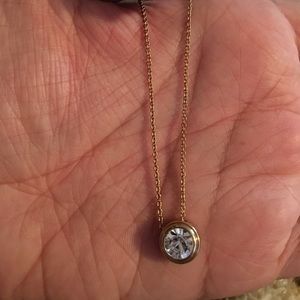 Yellow cubic zerconia necklace